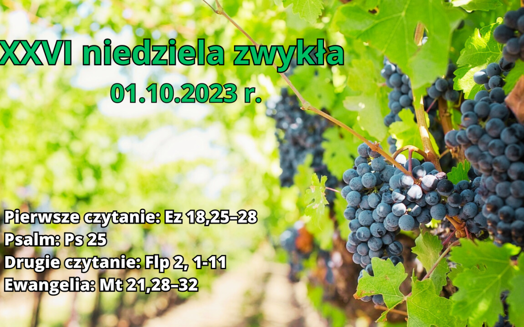 Ogłoszenia duszpasterskie XXVI niedziela zwykła 01.10.2023&nbsp;r.