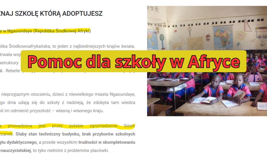 Pomoc dla szkoły w&nbsp;Afryce